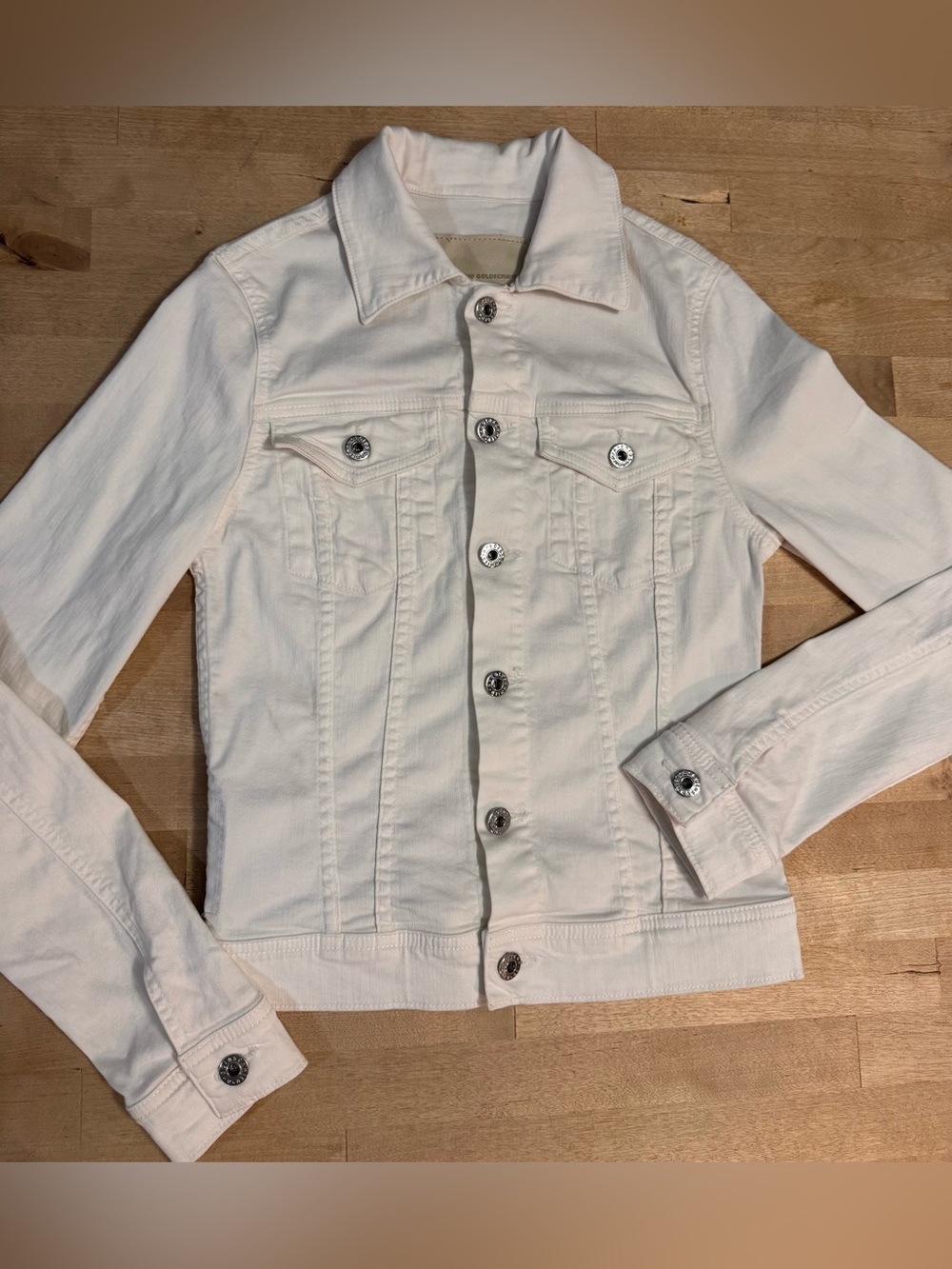Ag Adriano Goldschmied white denim jacket
